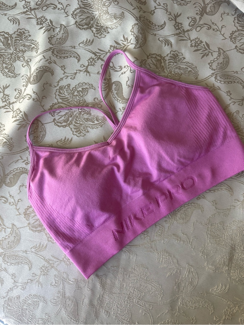 Nike Pink Seamless Crop Sports Bra